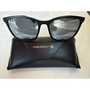 MERRY'S Sunglasses S8668 54-16-137 Black Mirror Black- Merry's case & Cloth!